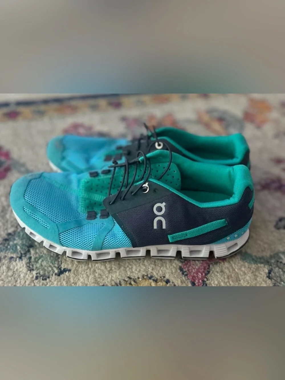 On Cloud Women's Athletic Running Shoes - Teal/Black